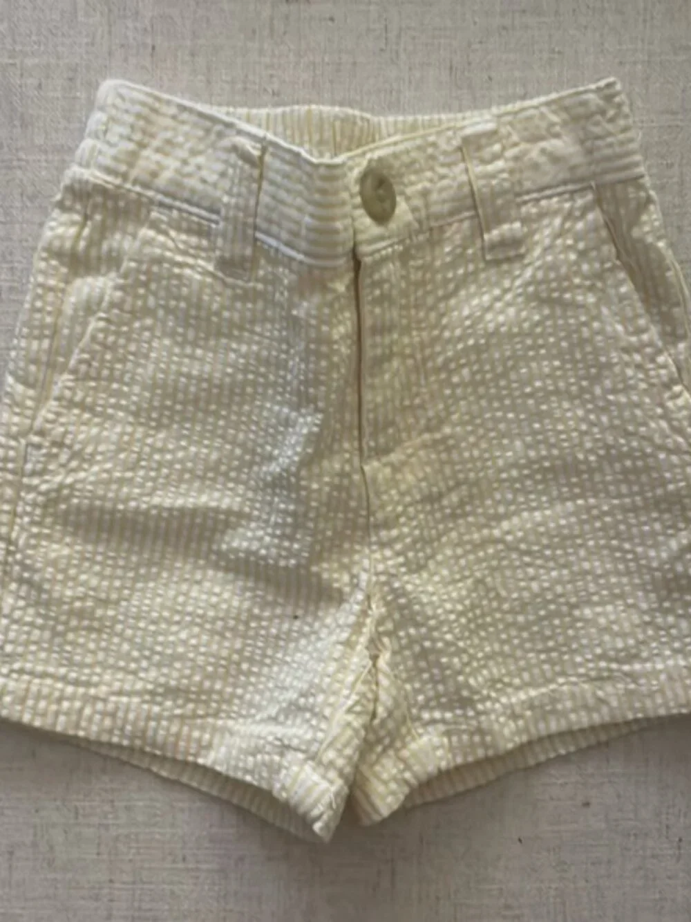 Janie and Jack Yellow Lemonade Stripe Seersucker Short